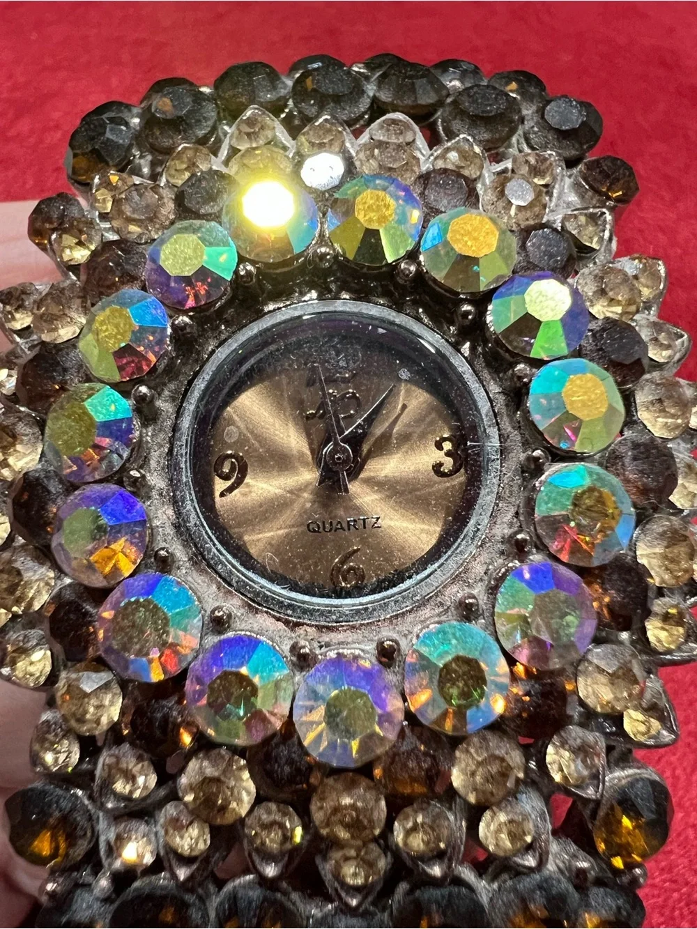 Crystal Accent Bracelet Watch - Brown Crystal Dial